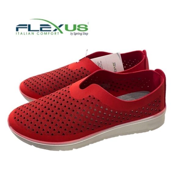 FLEXUS by SPRING STEP Centrics Red Slip-On Shoes Sneakers NEW 7.5 8 - Picture 2 of 8